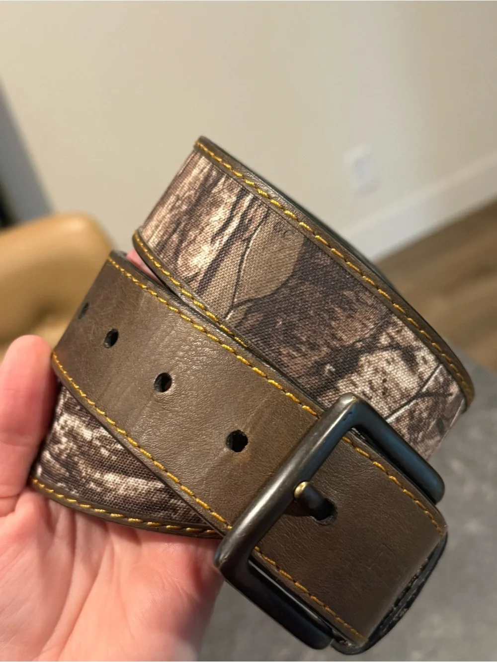 Realtree camoflouge belt camo size 38/40 men green brown leather 95091W/209